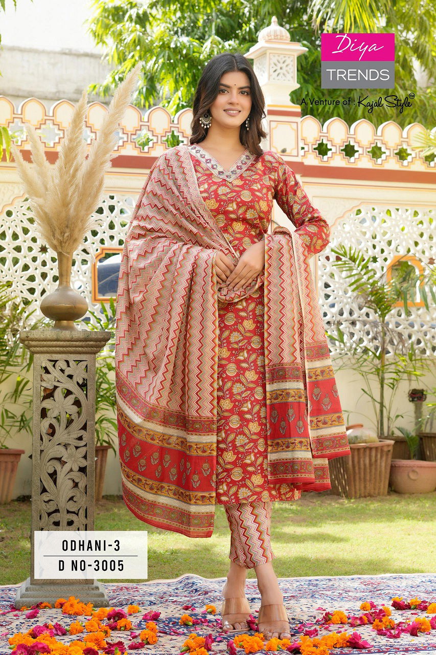 Odhani Vol 3 By Diya Printed Cotton Kurti With Bottom Dupatta Wholesale Shop In Surat